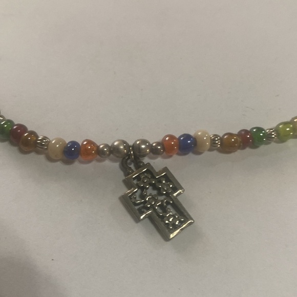 Beaded Necklace with Cross Pendant - Picture 1 of 6